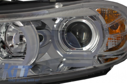 Fari 3D LED Angel Eyes per BMW E90 E91 03.2005-08.2008 U-Type Luce cromato HID-image-6023833