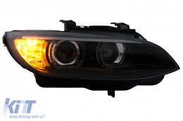 Fari 3D LED Angel Eyes per BMW Serie 3 E92 E93 2006-2010 con Xenon Nero-image-6109351