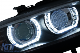 Fari 3D LED Angel Eyes per BMW Serie 3 E92 E93 2006-2010 con Xenon Nero-image-6109355