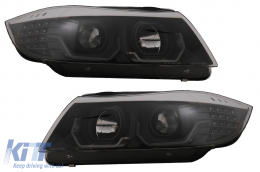 Fari 3D LED per BMW 3 Limousine E90 Touring E91 03.05 al 08.08 LHD Neri-image-6078902