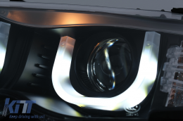 Fari 3D U LED Angel Eyes per BMW 3 E46 Facelift 01-05 Nero-image-6093165