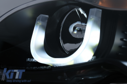 Fari 3D U LED Angel Eyes per BMW 3 E46 Facelift 01-05 Nero-image-6093166