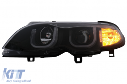 Fari 3D U LED Angel Eyes per BMW 3 E46 Facelift 01-05 Nero-image-6093171