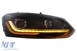 Fari a LED Luce per VW Polo Mk5 6R 6C 2010-2017 Sequenziale Dinamico-image-6032312