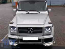 Fari a LED per Mercedes Classe G W463 89-12 Bi-Xenon Design Nero-image-5996226