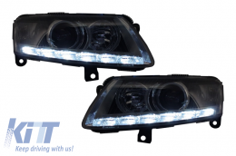 Fari allo xeno LED DRL per Audi A6 C6 4F 04.04-08 Chrome senza AFS-image-6021861