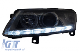 Fari allo xeno LED DRL per Audi A6 C6 4F 04.04-08 Chrome senza AFS-image-6021862