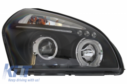 Fari Angel Eyes Dual Halo Cerchi per Hyundai Tucson 04-10 lampada neri-image-6045812