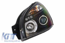 Fari Angel Eyes Dual Halo Cerchi per Hyundai Tucson 04-10 lampada neri-image-6045814