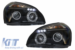 Fari Angel Eyes Dual Halo Cerchi per Hyundai Tucson 04-10 lampada neri-image-6045815