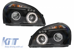 Fari Angel Eyes Dual Halo Cerchi per Hyundai Tucson 04-10 lampada neri-image-6045816