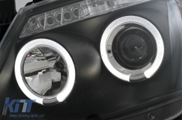 Fari Angel Eyes Dual Halo Cerchi per Toyota Hilux 2005-2011 Luce Nero-image-6079477