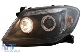 Fari Angel Eyes Dual Halo Cerchi per Toyota Hilux 2005-2011 Luce Nero-image-6079483