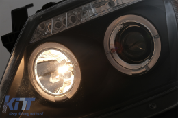 Fari Angel Eyes Dual Halo Cerchi per Toyota Hilux 2005-2011 Luce Nero-image-6079484