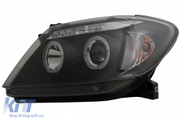 Fari Angel Eyes Dual Halo Cerchi per Toyota Hilux 2005-2011 Luce Nero-image-6079492