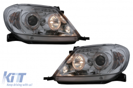 Fari Angel Eyes Dual Halo Cerchi per Toyota Hilux 2005-2011 Chrome-image-6095768