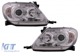 Fari Angel Eyes Dual Halo Cerchi per Toyota Hilux 2005-2011 Chrome-image-6095770