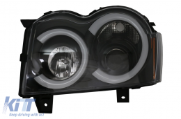 Fari Angel Eyes LED per Jeep Grand Cherokee WK 05-08 Nero-image-6089996