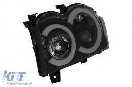 Fari Angel Eyes LED per Jeep Grand Cherokee WK 05-08 Nero-image-6089997