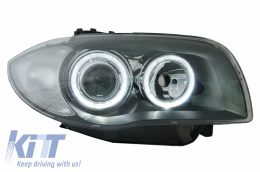 Fari Angel Eyes per BMW 1 E81 E82 E87 E88 04-11 2 Cerchi Halo-image-63597