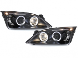 Fari Angel Eyes per Ford Mondeo Mk3 2000-2007 Neri-image-59606