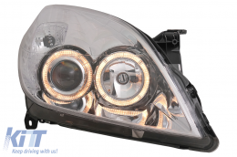 Fari Angel Eyes per Opel Vectra C / Signum Facelift 09.2005-2008 Cromati-image-6086958