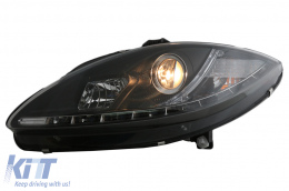 Fari anteriori a LED DRL per Seat Leon Altea Toledo 06.2005-2009 neri-image-6093340