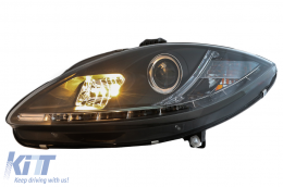 Fari anteriori a LED DRL per Seat Leon Altea Toledo 06.2005-2009 neri-image-6093345