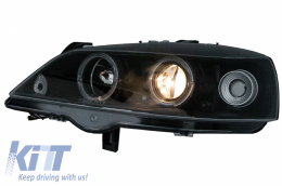 Fari anteriori per Opel Astra G 09.1997-02.2004 Angel Eyes neri-image-6044594