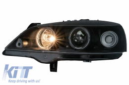 Fari anteriori per Opel Astra G 09.1997-02.2004 Angel Eyes neri-image-6044595