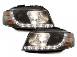 Fari Daylight per Audi A3 8P 05.2003-03.2008 Luce Lampada Nera-image-59128