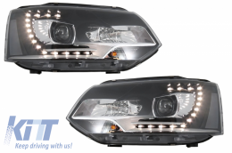 Fari Dayline LED per VW Transporter T5 2010-2015 Luce Lampadina Xenon Look--image-6034234