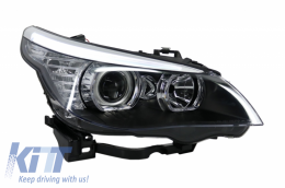 Fari Fanale LED Dayline Angel Eyes per BMW 5er E60 E61 03-07 Lampada LCI Look-image-6033689