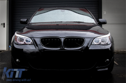 Fari Fanale LED Dayline Angel Eyes per BMW 5er E60 E61 03-07 Lampada LCI Look-image-6093196