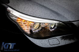 Fari Fanale LED Dayline Angel Eyes per BMW 5er E60 E61 03-07 Lampada LCI Look-image-6093200