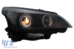 Fari Fanale LED Dayline Angel Eyes per BMW 5er E60 E61 03-07 Lampada LCI Look-image-6101013