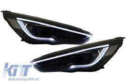 Fari Fanale LED DRL per Ford Focus III Mk3 15-17 Bi-Xenon Look Dynamic Flowing--image-6033041