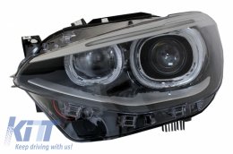 Fari Fanali LED DRL Angel Eye per BMW Serie 1 F20 F21 2011-2014 Luce Nero-image-6044806