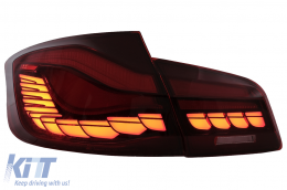 Fari Fanali LED posteriori OLED per BMW Serie 5 F10 Rosso chiaro Luce di svolta dinamica-image-6096132