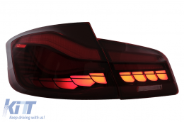 Fari Fanali LED posteriori OLED per BMW Serie 5 F10 Rosso chiaro Luce di svolta dinamica-image-6096133