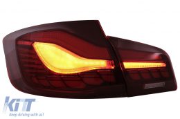 Fari Fanali LED posteriori OLED per BMW Serie 5 F10 Rosso chiaro Luce di svolta dinamica-image-6096137