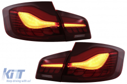 Fari Fanali LED posteriori OLED per BMW Serie 5 F10 Rosso chiaro Luce di svolta dinamica-image-6096138