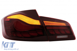 Fari Fanali LED posteriori OLED per BMW Serie 5 F10 Rosso chiaro Luce di svolta dinamica-image-6096140