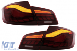 Fari Fanali LED posteriori OLED per BMW Serie 5 F10 Rosso chiaro Luce di svolta dinamica-image-6096141