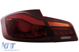 Fari Fanali LED posteriori OLED per BMW Serie 5 F10 Rosso chiaro Luce di svolta dinamica-image-6096142