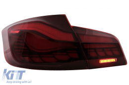 Fari Fanali LED posteriori OLED per BMW Serie 5 F10 Rosso chiaro Luce di svolta dinamica-image-6096144