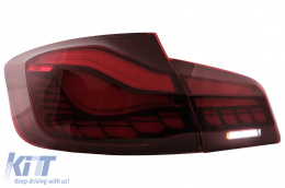 Fari Fanali LED posteriori OLED per BMW Serie 5 F10 Rosso chiaro Luce di svolta dinamica-image-6096146