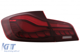 Fari Fanali LED posteriori OLED per BMW Serie 5 F10 Rosso chiaro Luce di svolta dinamica-image-6096148