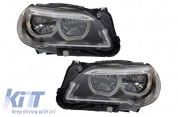 Fari Full LED per BMW Serie 5 F10 F11 2011-2013 Angel Eyes-image-6018388