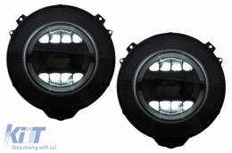 Fari Full LED per Mercedes Classe G W463 2007-2017 Luce Nero Facelift 2018 Look-image-6098501